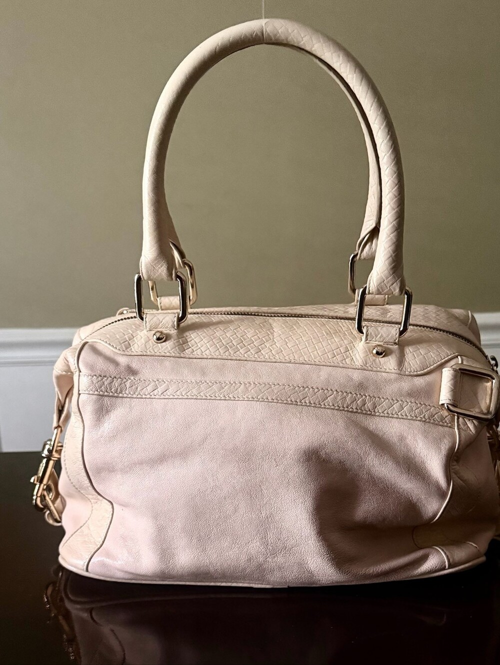 Rebecca Minkoff MAB Leather Satchel In Soft Buttercream - Picture 3 of 6